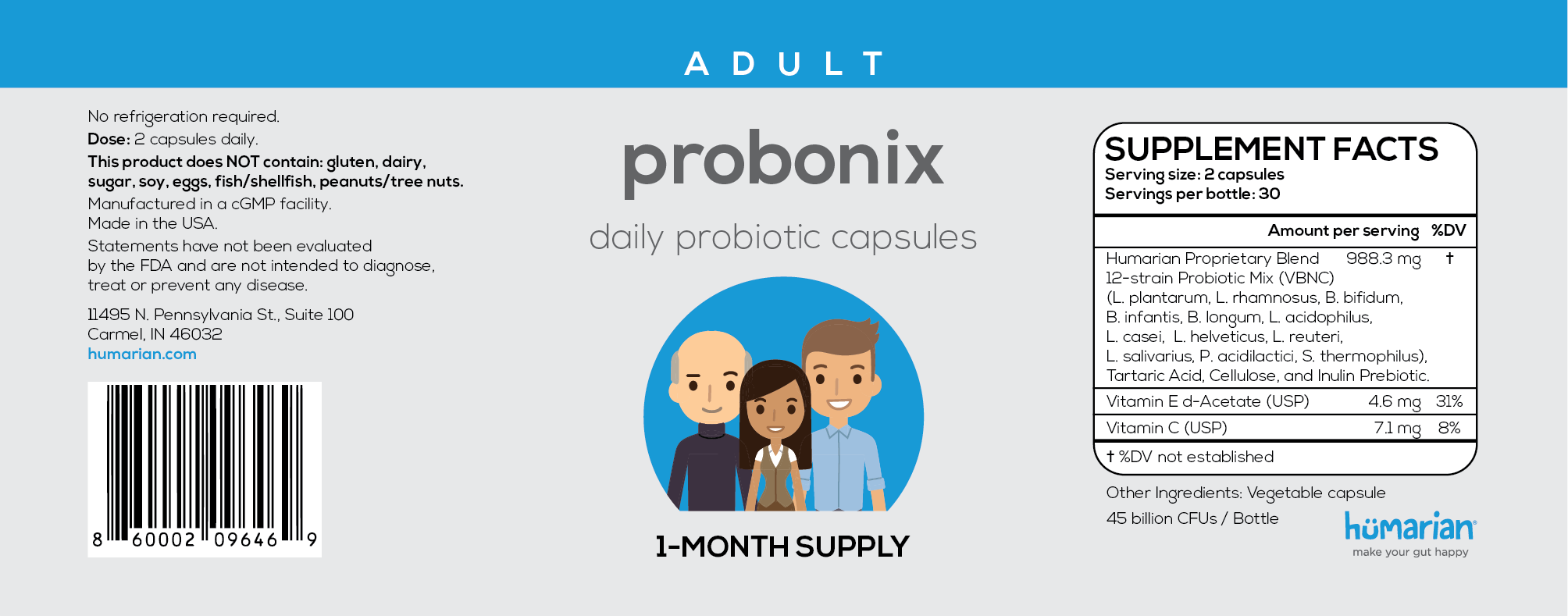 Probiotic Capsules for Adults - Probonix