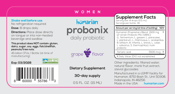 Liquid Probiotic for Women - Women Probonix