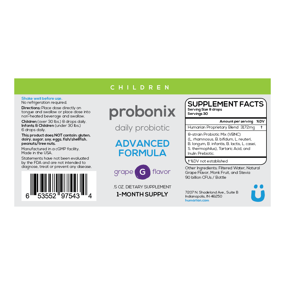 Liquid Probiotic for Infants &amp; Kids - Children Advanced Probonix