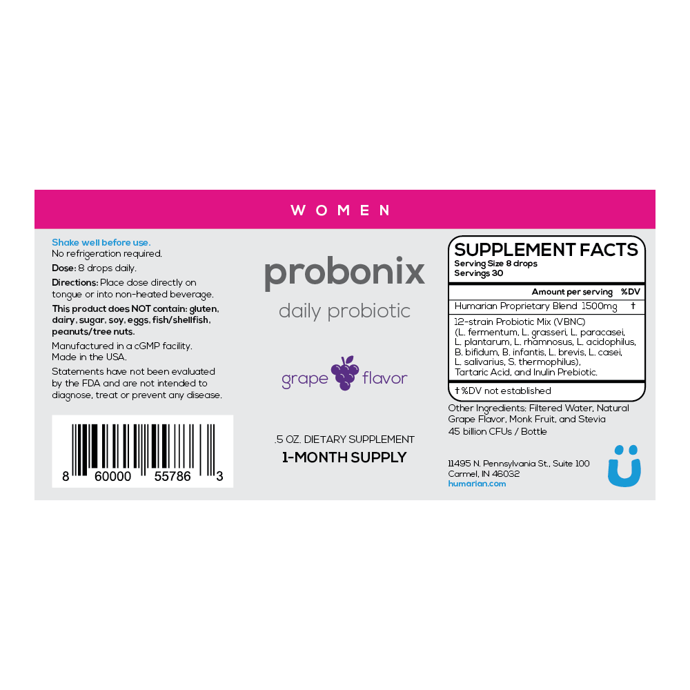 Liquid Probiotic for Women - Women Probonix *Bundle* - 2-month Supply
