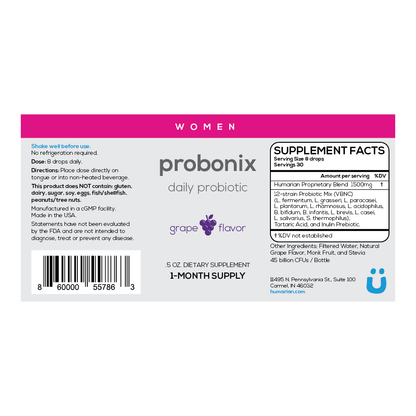 Liquid Probiotic for Women - Women Probonix *Bundle* - 2-month Supply
